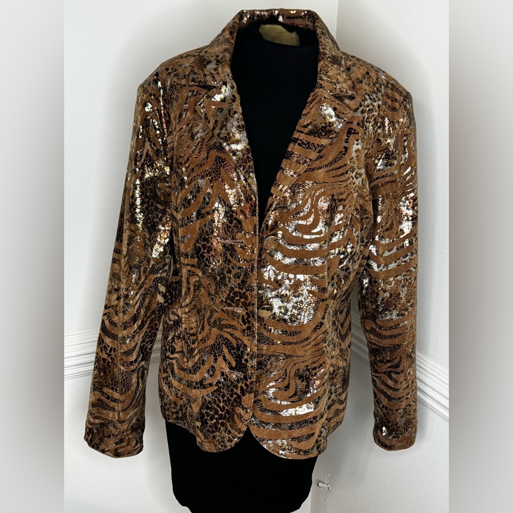 Bamboo Traders Brown Metallic Blazer